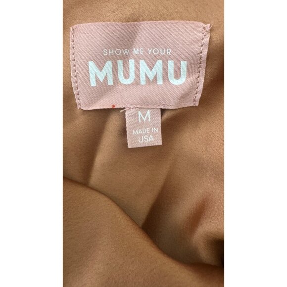 NWOT Medium Show Me Your Mumu Jasmine Halter Maxi Dress Copper Satin Luxe Formal - Picture 3 of 16